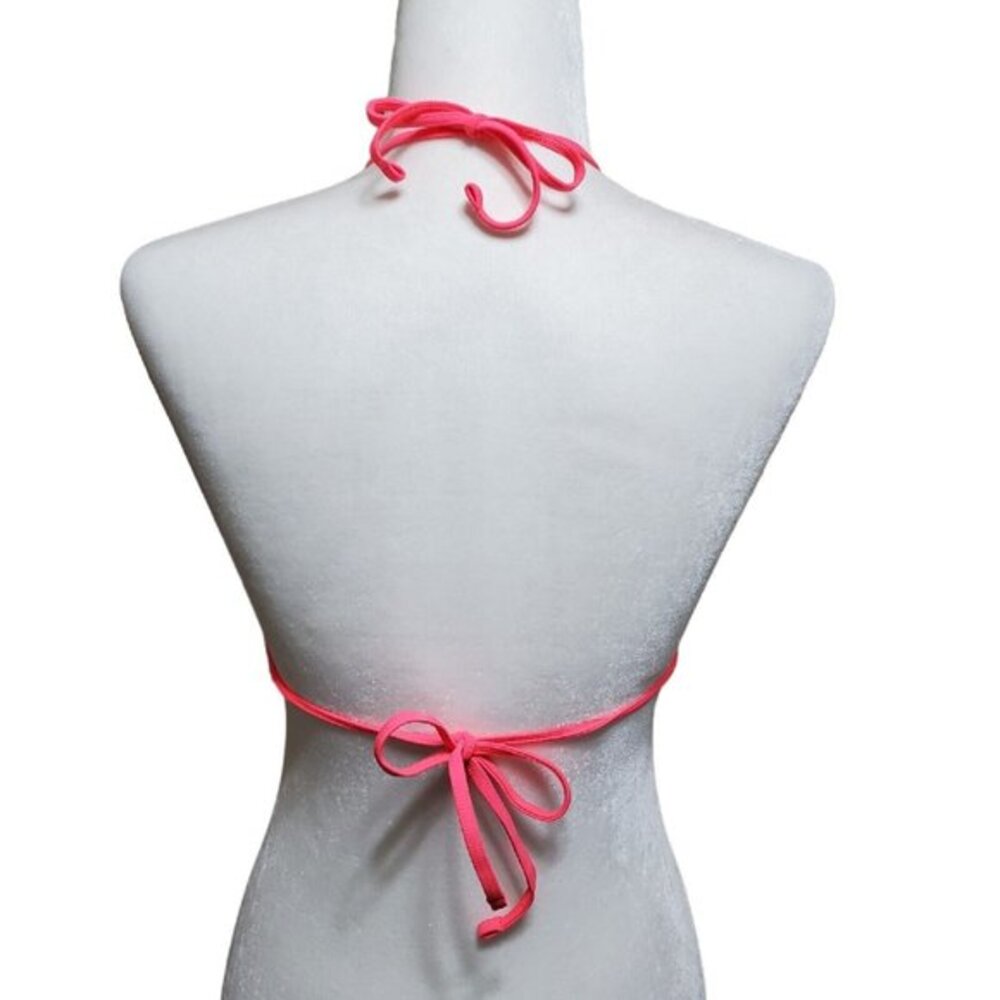 NWT Aerie‎ High Neck Halter Swimsuit Top Crochet Pink String Size XS - Picture 3 of 6
